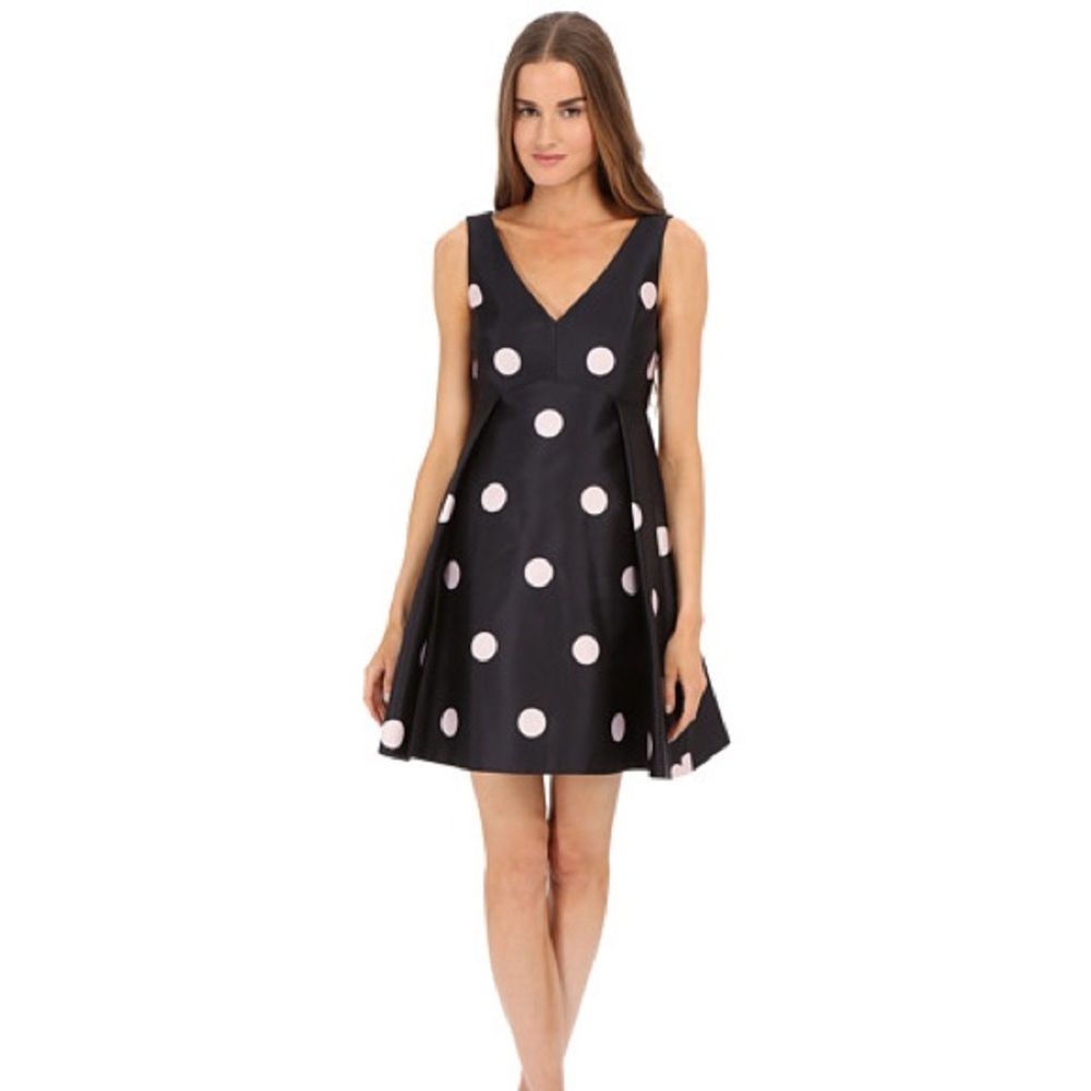Kate Spade Spotlight Navy Polka Dot Dress Size 10